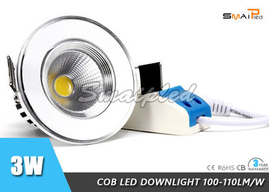 Aluminum 3w LED Ceiling Downlights , CE C-Tick Recessed COB LED Downlight