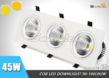 Commercial 3X15W Square Bathroom Downlights Epistar Chip CRI>80