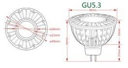 Aluminum PMMA GU10 LED Spotlight 5 Watt Cob GU5.3 For Kitchen High Power