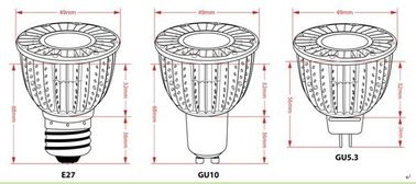 School 5000K 7w GU10 LED Spotlight MR16 50Hz / 60Hz , Reflector 25°