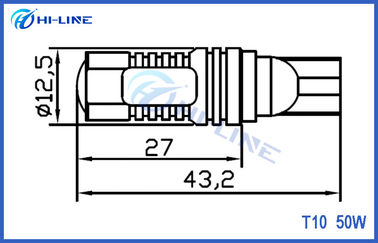 High Power LED Car White Side Wedge Light Bulbs 50 Watt T10 LED Bulbs W5W 161 194 R3 CREE