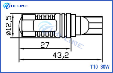 30w T10 LED Bulbs W5W 161 194 R3 CREE LED Car White Side Wedge Light Bulbs 480lm 6500k