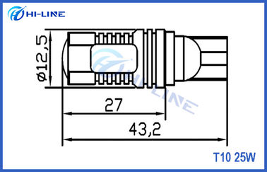 25W T10 LED Bulbs W5W 161 194 CREE LED Car Signal Light, Side Wedge Light Bulbs White 6500k